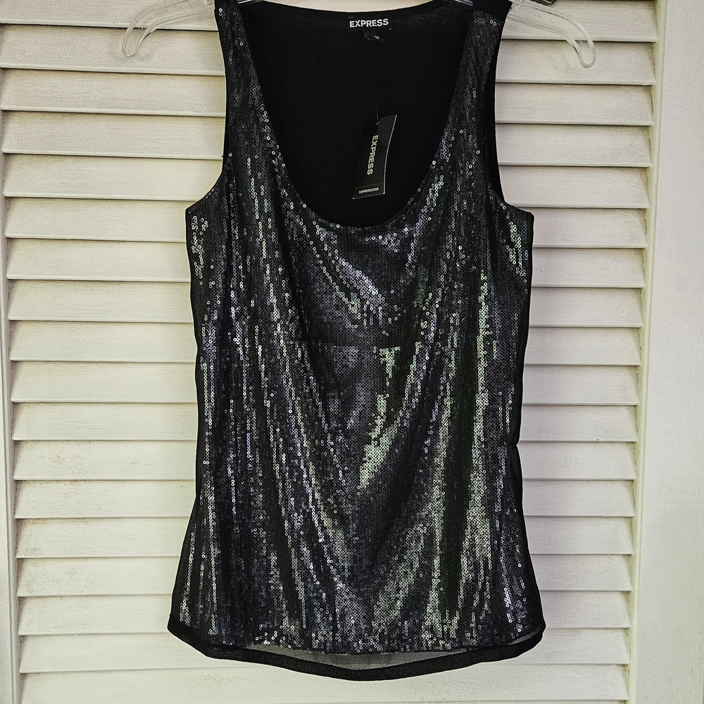 Express Black Sequin Women's Top